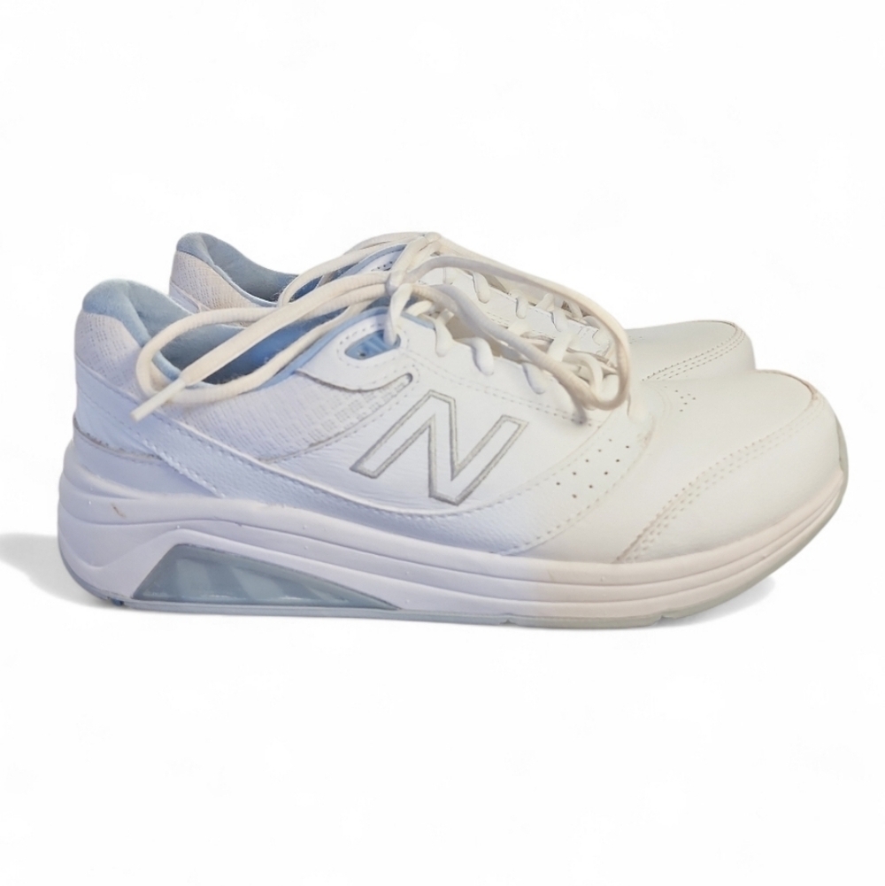 NEW BALANCE 928v3 Walking Shoes US Womens Size 9 White W/ Gray And Blue Accents